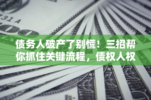 武汉债务人破产了别慌！三招帮你抓住关键流程，债权人权益不再缩水