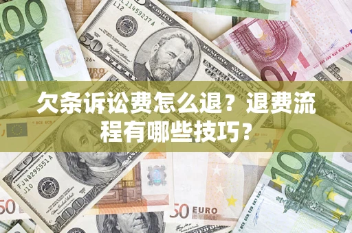 武汉欠条诉讼费怎么退？退费流程有哪些技巧？