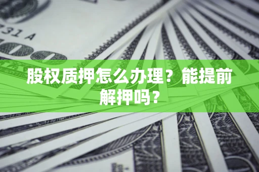 武汉股权质押怎么办理？能提前解押吗？